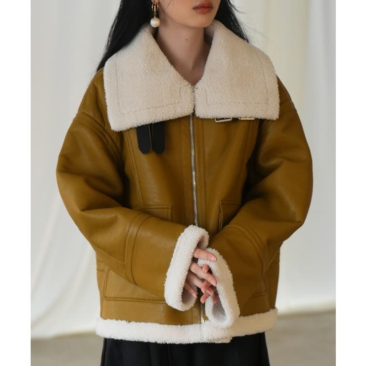 フェイクレザーエコムートンブルゾン | SAISON DE PAPILLON  | 詳細画像7 