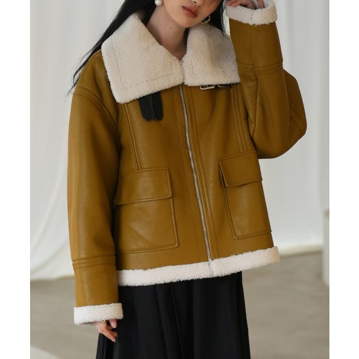 フェイクレザーエコムートンブルゾン | SAISON DE PAPILLON  | 詳細画像8 