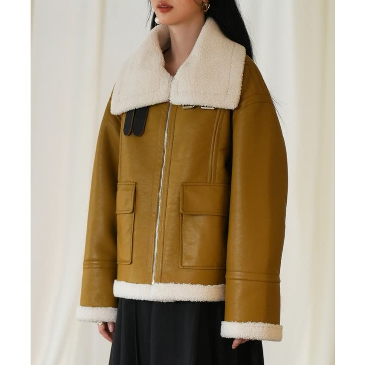 フェイクレザーエコムートンブルゾン | SAISON DE PAPILLON  | 詳細画像9 