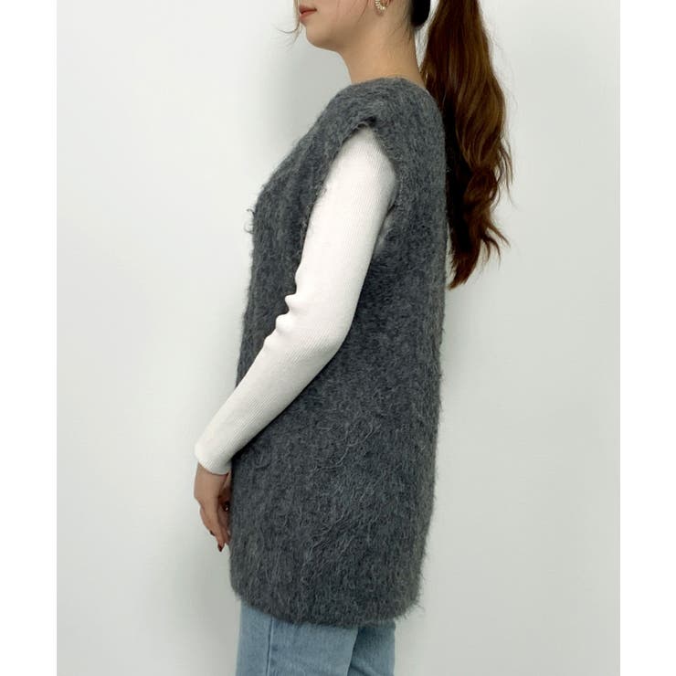 起毛シャギーオーバーサイズVネックベスト | SAISON DE PAPILLON  | 詳細画像19 
