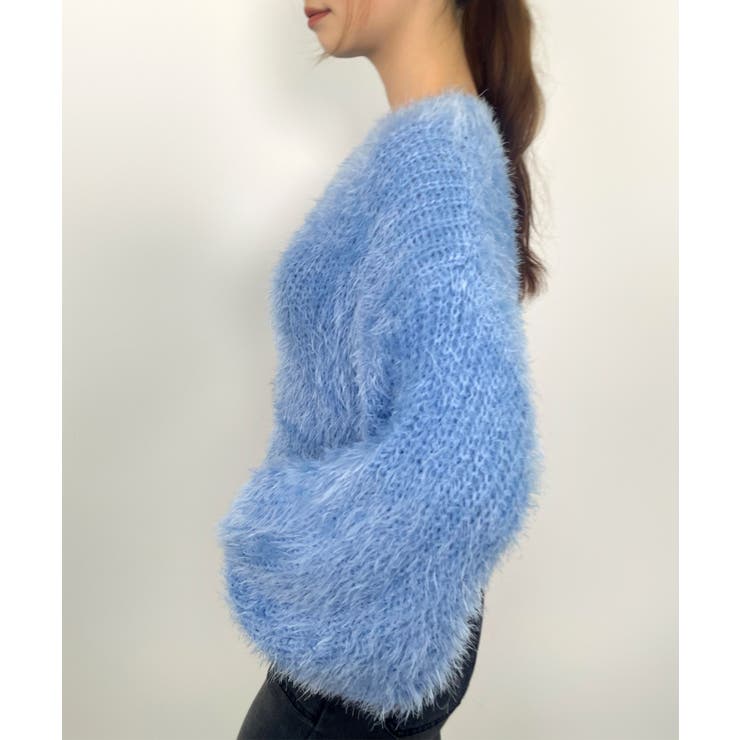 ラウンドネックショート丈光沢フェザーニット | SAISON DE PAPILLON  | 詳細画像14 