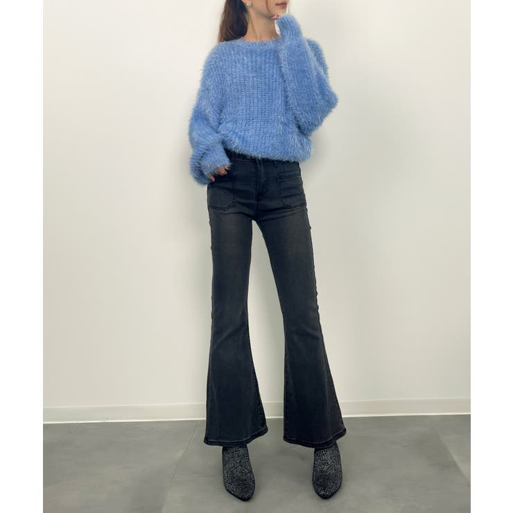 ラウンドネックショート丈光沢フェザーニット | SAISON DE PAPILLON  | 詳細画像15 