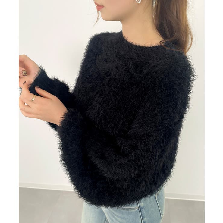 ラウンドネックショート丈光沢フェザーニット | SAISON DE PAPILLON  | 詳細画像26 