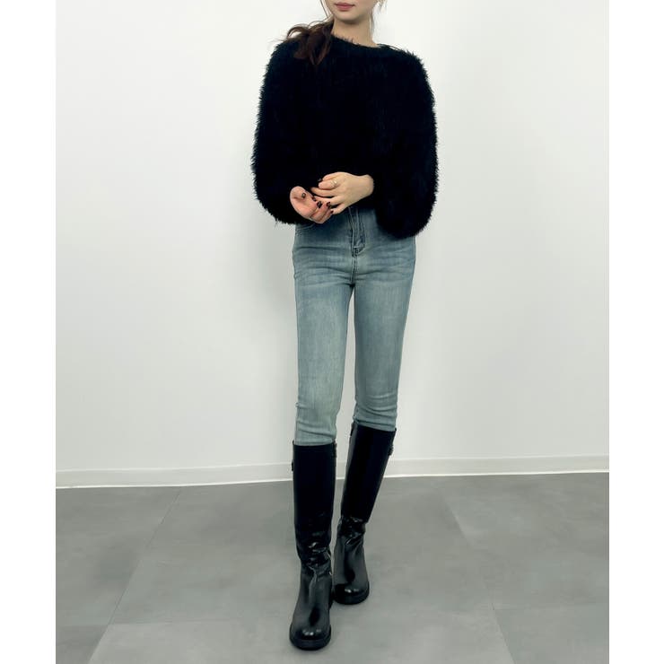 ラウンドネックショート丈光沢フェザーニット | SAISON DE PAPILLON  | 詳細画像27 