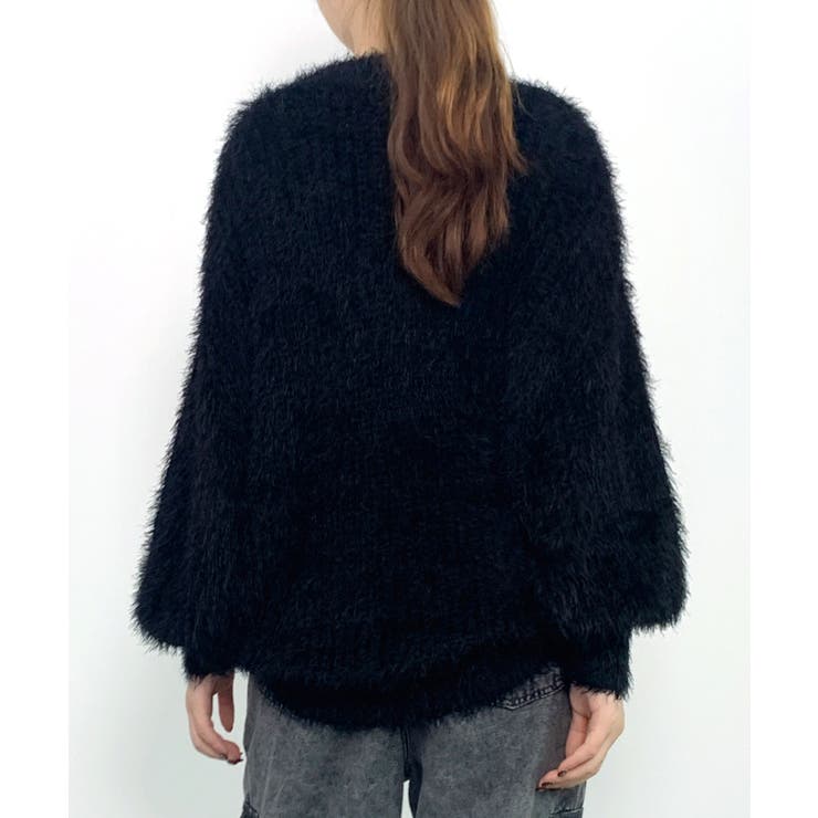 光沢フェザーVネックミドル丈カーディガン | SAISON DE PAPILLON  | 詳細画像26 