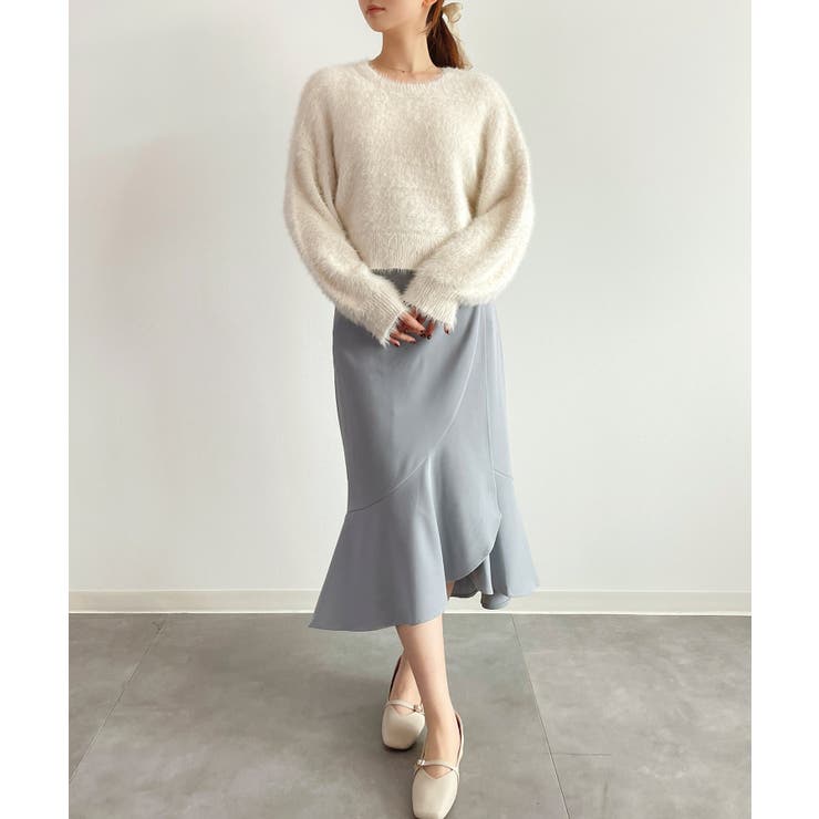 シャギーラウンドニットプルオーバー(4色展開) | SAISON DE PAPILLON  | 詳細画像3 