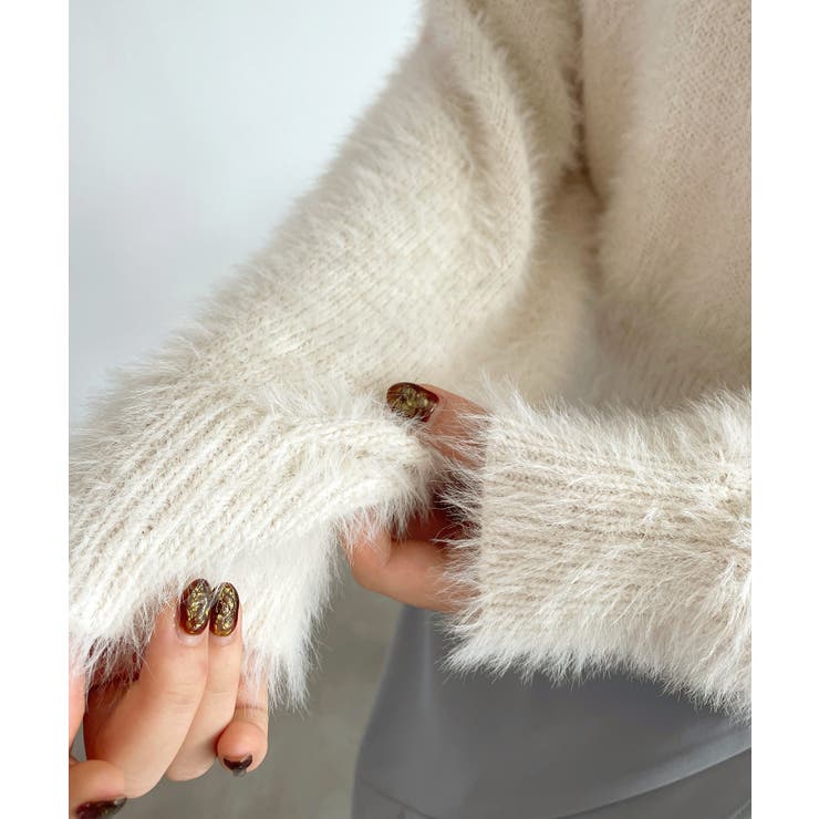 シャギーラウンドニットプルオーバー(4色展開) | SAISON DE PAPILLON  | 詳細画像7 