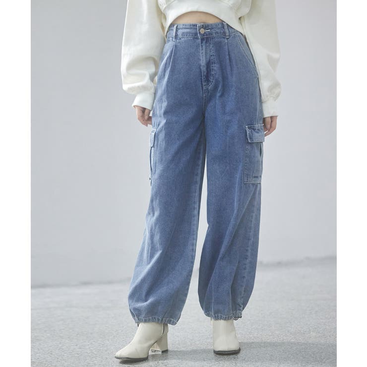 カーゴバギーデニムパンツ【4色/2サイズ展開】[品番