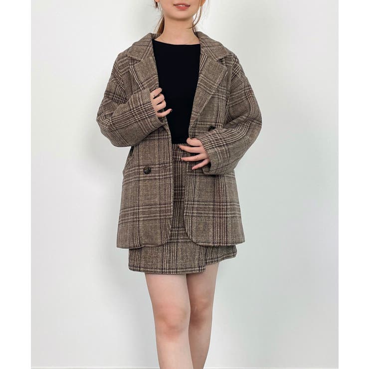 チャック柄ミドル丈ジャケット 【セットアップ対応】 | SAISON DE PAPILLON  | 詳細画像13 