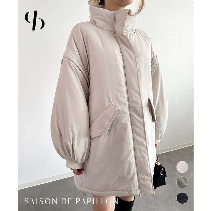 2way袖取り外しスタンドカラーコート/ベスト[品番：DSSW0005019]｜SAISON DE PAPILLON （セゾン ド  パピヨン）のレディースファッション通販｜SHOPLIST（ショップリスト）