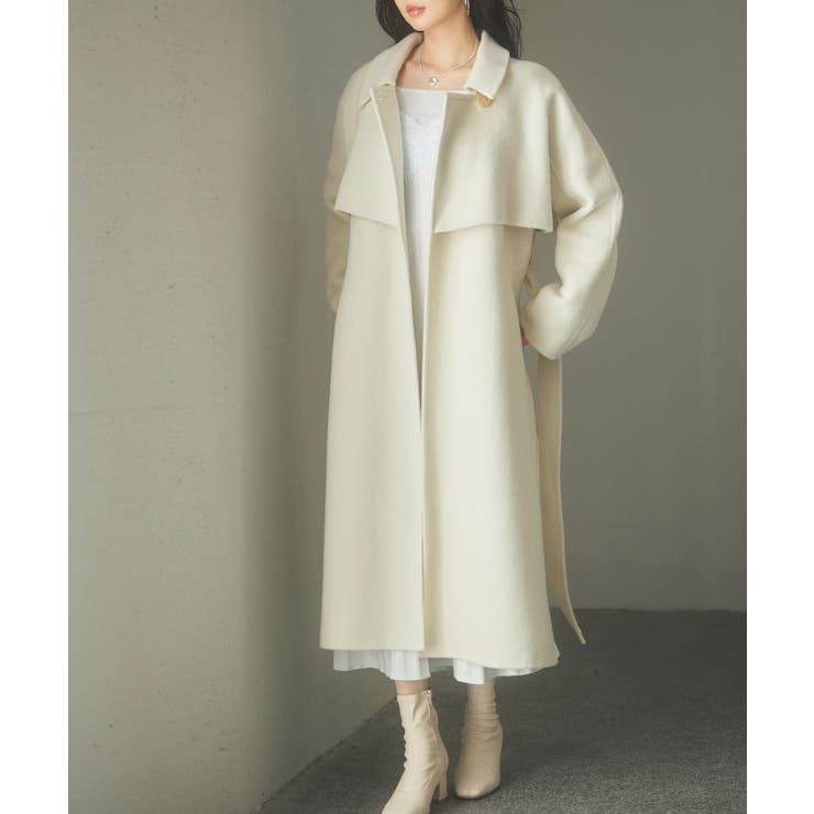 ウール混ベルト付きヨークデザインコート | SAISON DE PAPILLON  | 詳細画像5 