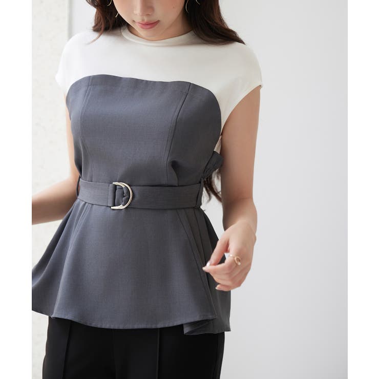 ベルト付きビスチェカットソートップス | SAISON DE PAPILLON  | 詳細画像3 