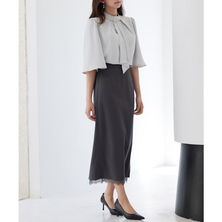 裾レースハイウエストナロースカート | SAISON DE PAPILLON  | 詳細画像18 