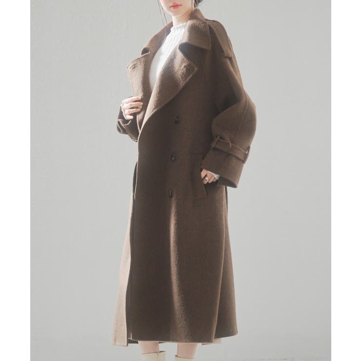 トレンチ風ダブルフェイスロングコート | SAISON DE PAPILLON  | 詳細画像13 