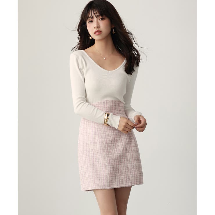 コンパクトVネックニットプルオーバー | SAISON DE PAPILLON  | 詳細画像39 