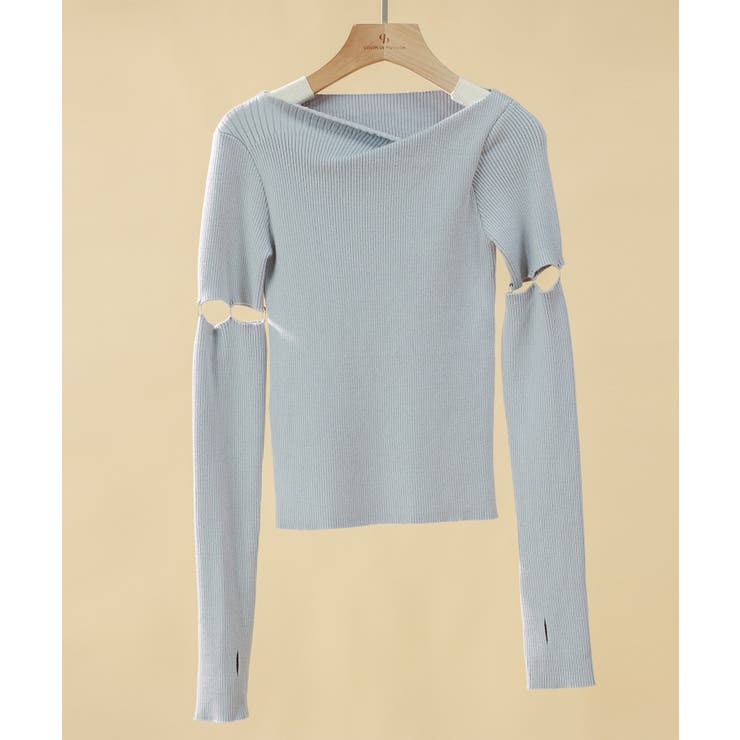 アームウォーマー付き3wayレギュラーネックリブプルオーバー | SAISON DE PAPILLON  | 詳細画像44 