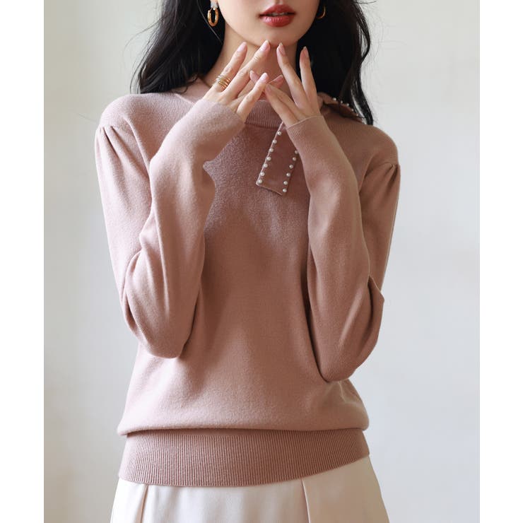 首元パールリボンハイゲージニットプルオーバー | SAISON DE PAPILLON  | 詳細画像40 