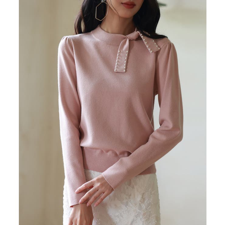 首元パールリボンハイゲージニットプルオーバー | SAISON DE PAPILLON  | 詳細画像20 