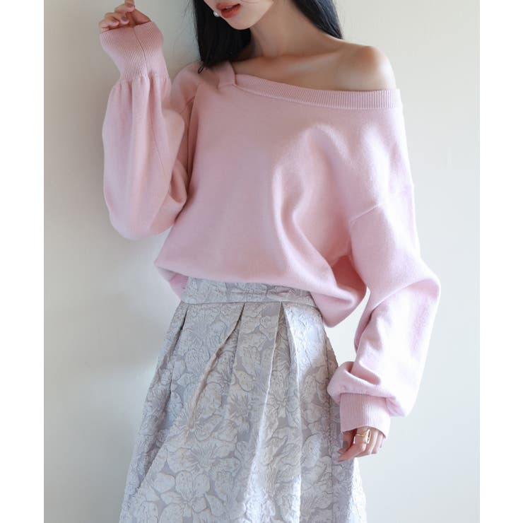 【2way】アシメトリーネックニットプルオーバー | SAISON DE PAPILLON  | 詳細画像22 