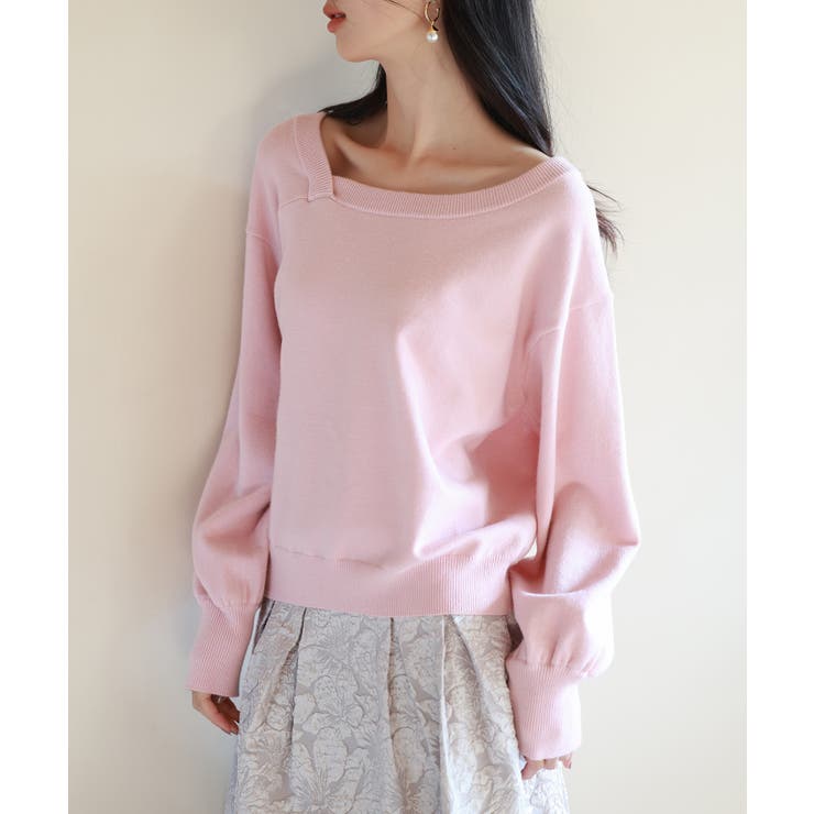 【2way】アシメトリーネックニットプルオーバー | SAISON DE PAPILLON  | 詳細画像13 