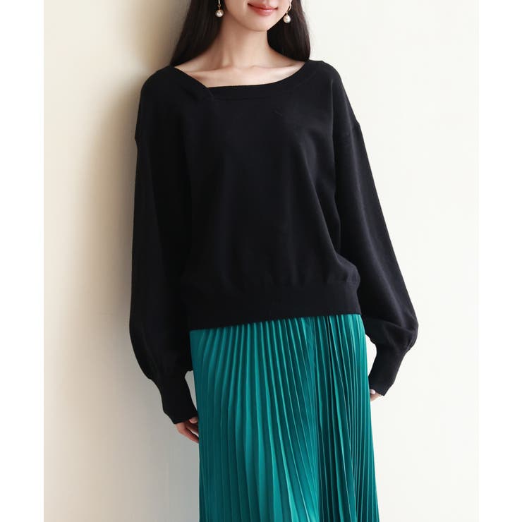 【2way】アシメトリーネックニットプルオーバー | SAISON DE PAPILLON  | 詳細画像27 