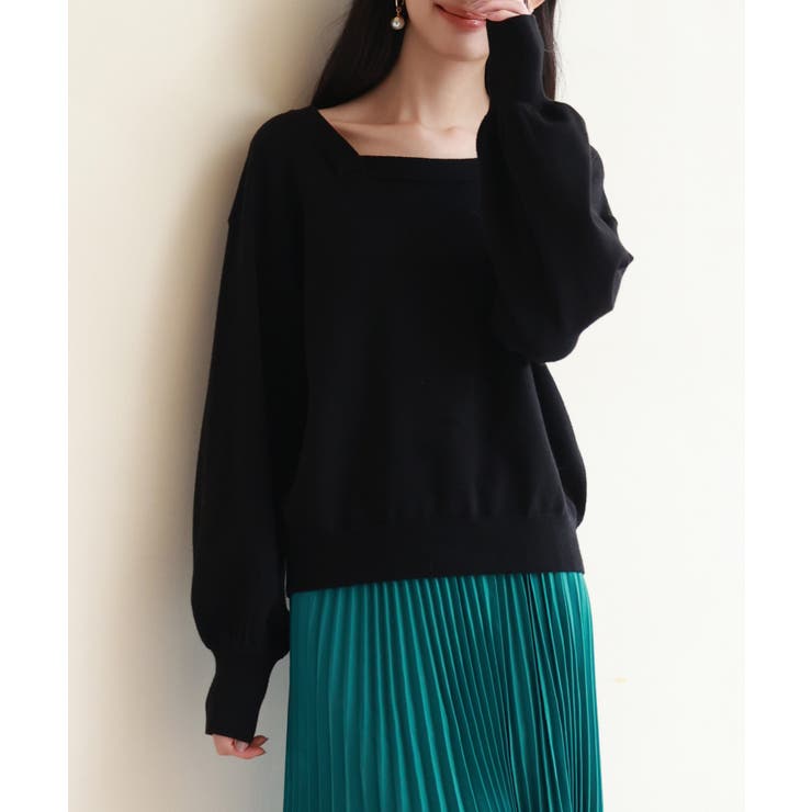 【2way】アシメトリーネックニットプルオーバー | SAISON DE PAPILLON  | 詳細画像28 