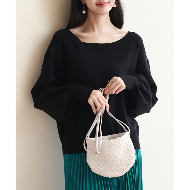 【2way】アシメトリーネックニットプルオーバー | SAISON DE PAPILLON  | 詳細画像29 