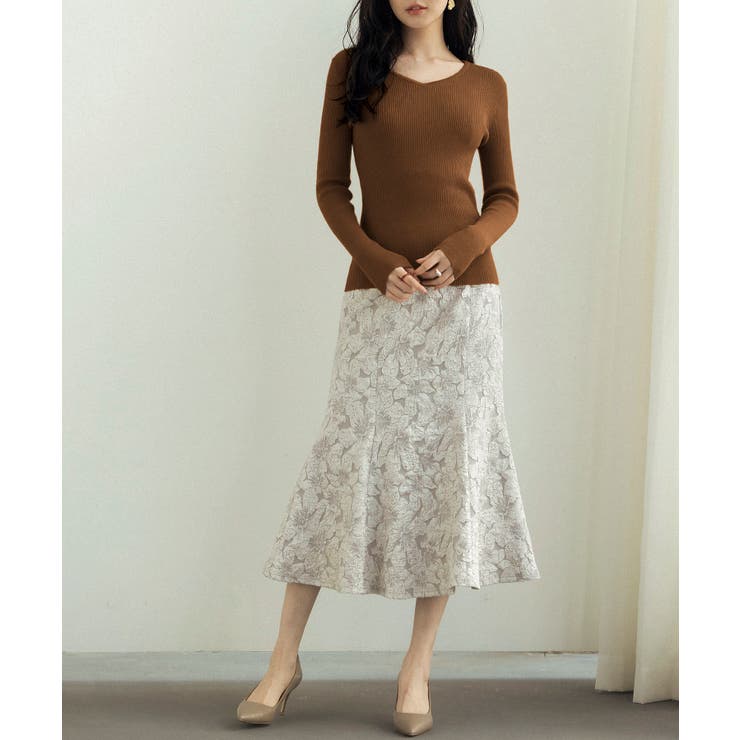 リブ編みＶネックニットプルオーバー | SAISON DE PAPILLON  | 詳細画像15 