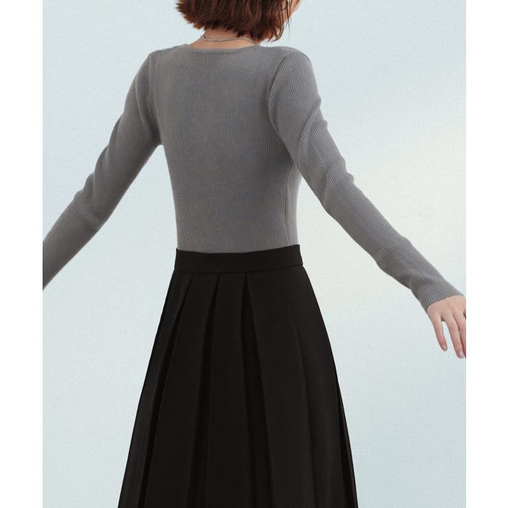 リブ編みＶネックニットプルオーバー | SAISON DE PAPILLON  | 詳細画像17 