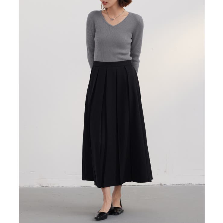 リブ編みＶネックニットプルオーバー | SAISON DE PAPILLON  | 詳細画像18 