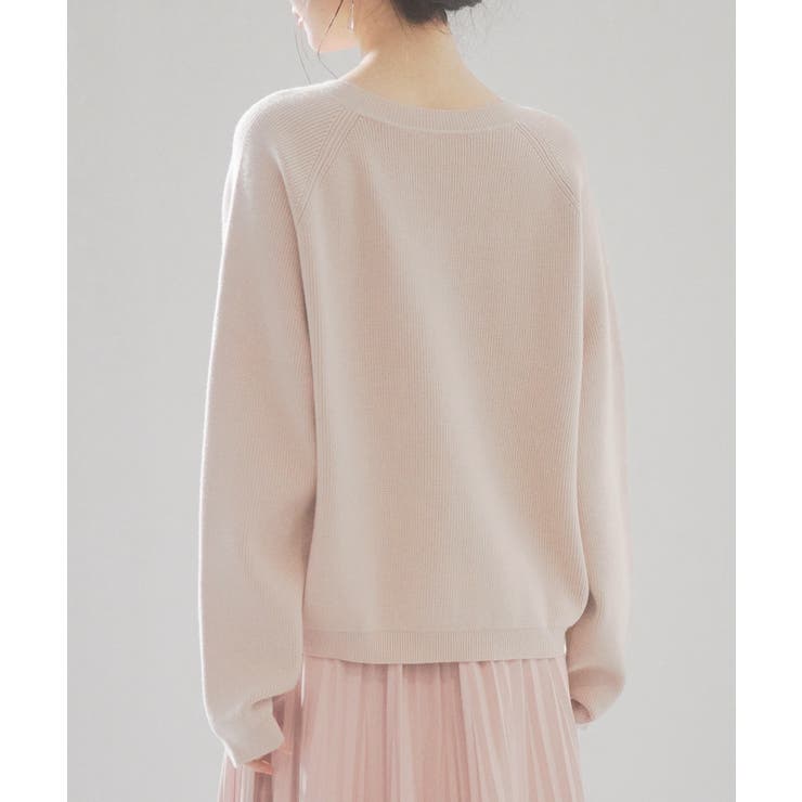 畦編み深みVネックニットプルオーバー | SAISON DE PAPILLON  | 詳細画像11 