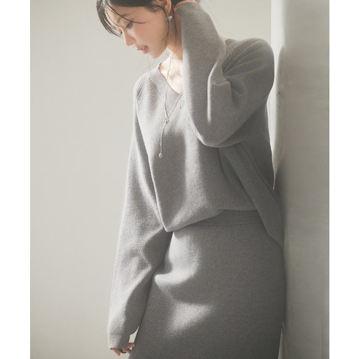 畦編み深みVネックニットプルオーバー | SAISON DE PAPILLON  | 詳細画像29 