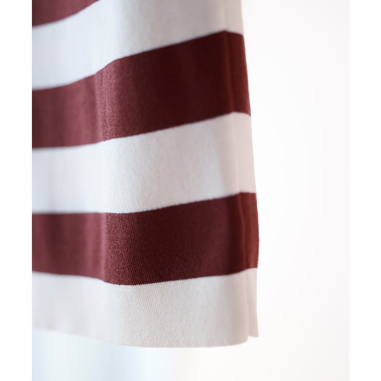 クルーネック配色ボーダーノースリーブニット | SAISON DE PAPILLON  | 詳細画像26 