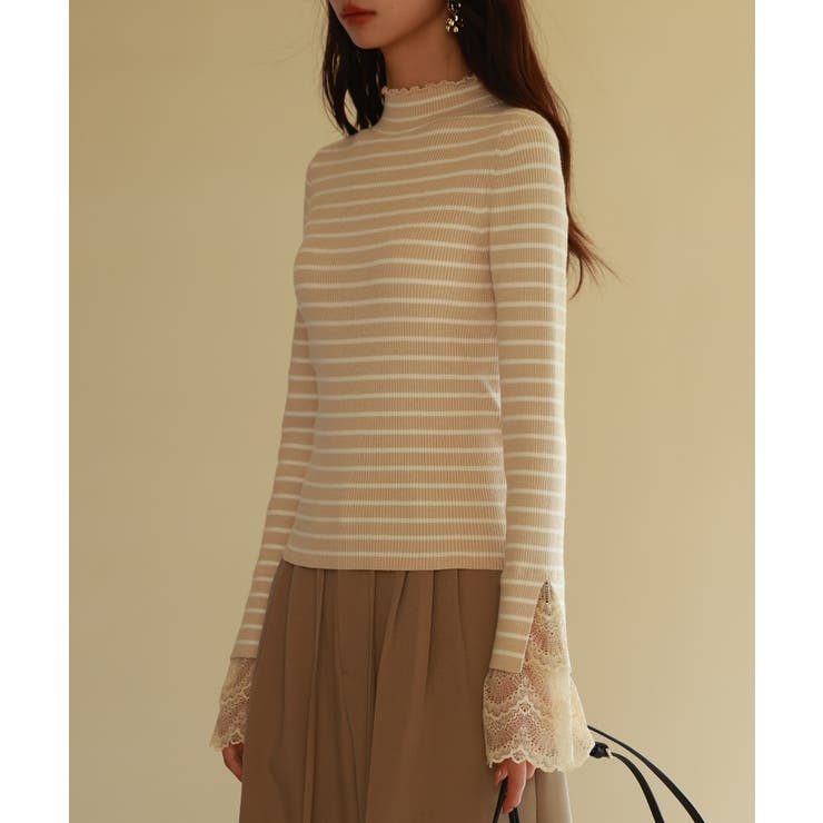 レース袖口プチハイネックニット | SAISON DE PAPILLON  | 詳細画像14 