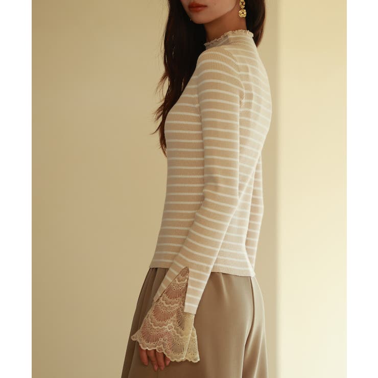 レース袖口プチハイネックニット | SAISON DE PAPILLON  | 詳細画像15 