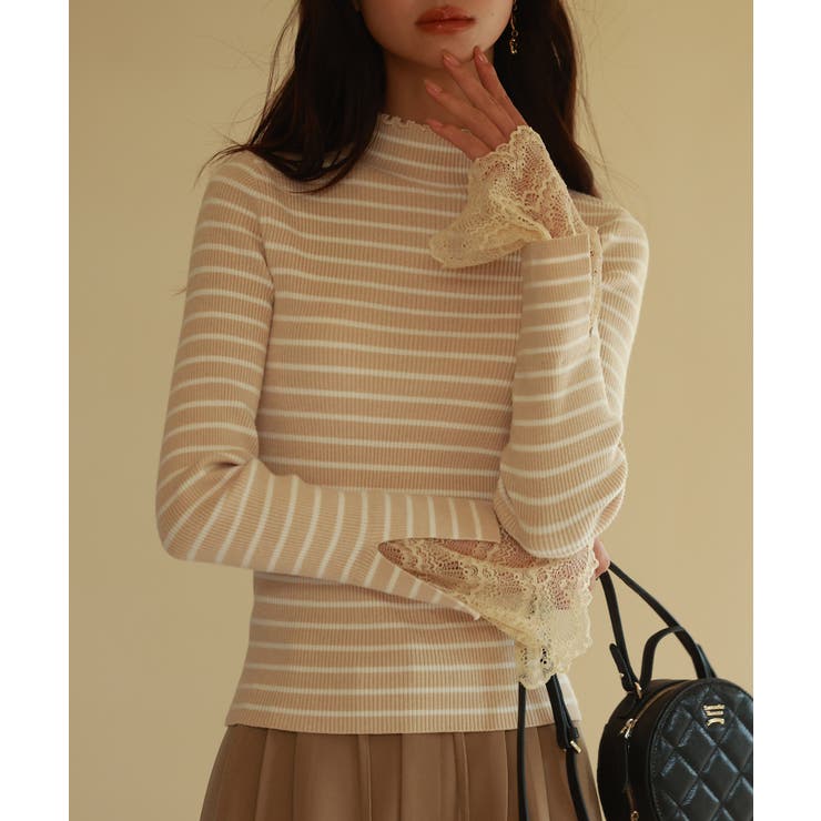 レース袖口プチハイネックニット | SAISON DE PAPILLON  | 詳細画像20 