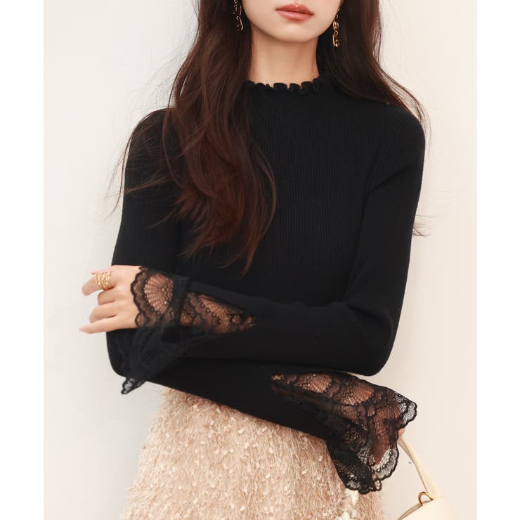 レース袖口プチハイネックニット | SAISON DE PAPILLON  | 詳細画像37 