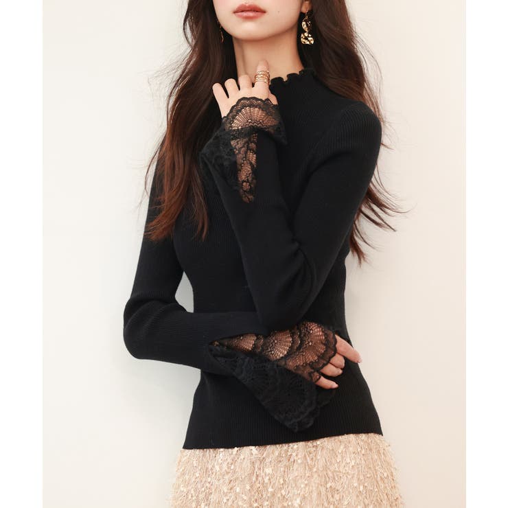 レース袖口プチハイネックニット | SAISON DE PAPILLON  | 詳細画像40 