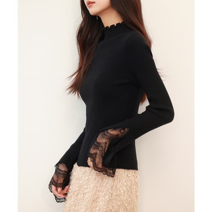 レース袖口プチハイネックニット | SAISON DE PAPILLON  | 詳細画像30 