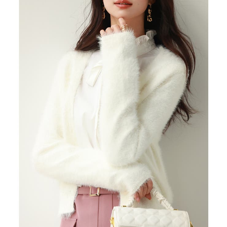 柔らかいシャギーニットカーディガン | SAISON DE PAPILLON  | 詳細画像16 