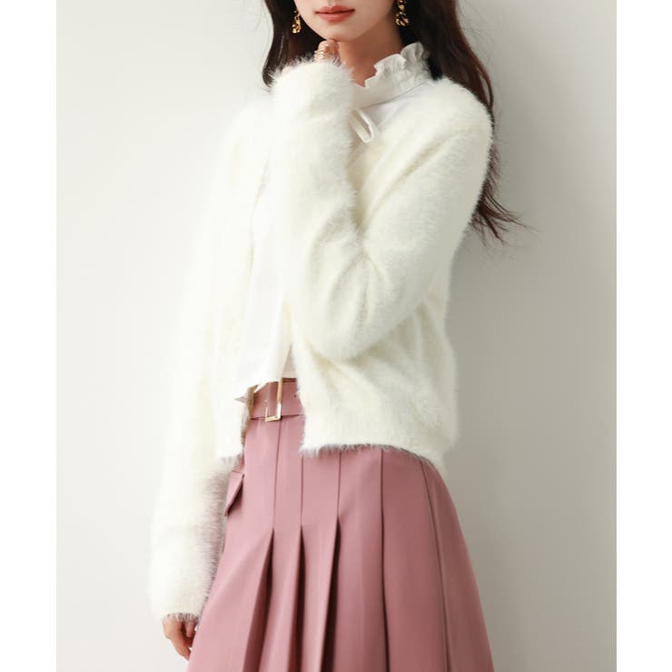 柔らかいシャギーニットカーディガン | SAISON DE PAPILLON  | 詳細画像18 