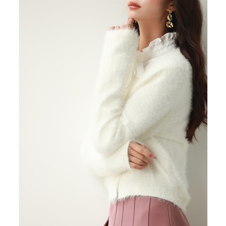 柔らかいシャギーニットカーディガン | SAISON DE PAPILLON  | 詳細画像7 