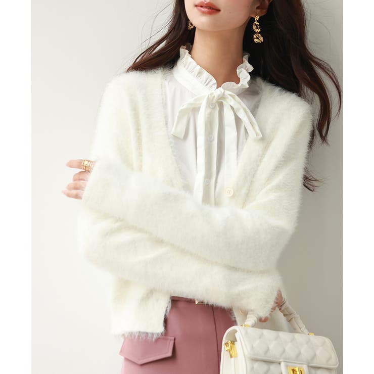 柔らかいシャギーニットカーディガン | SAISON DE PAPILLON  | 詳細画像10 