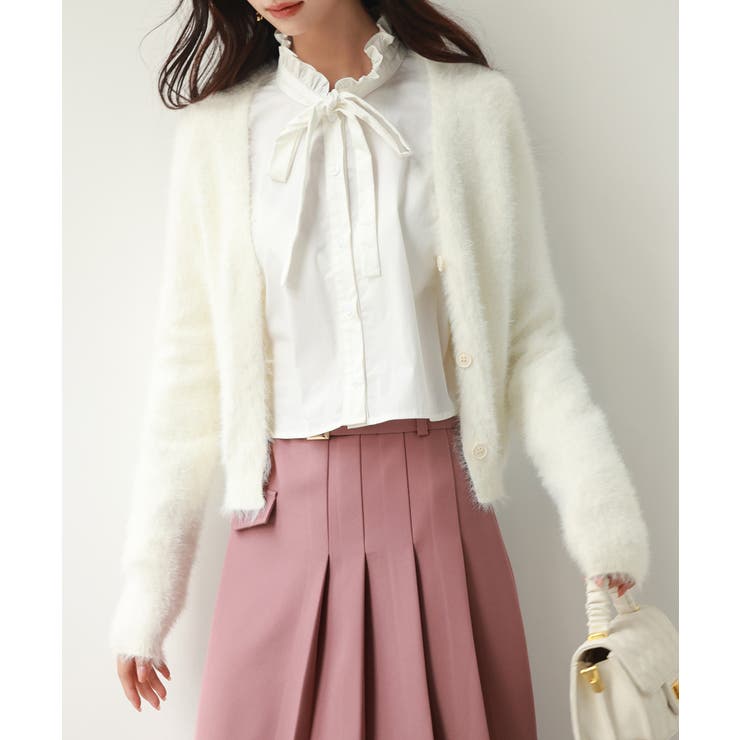 柔らかいシャギーニットカーディガン | SAISON DE PAPILLON  | 詳細画像12 