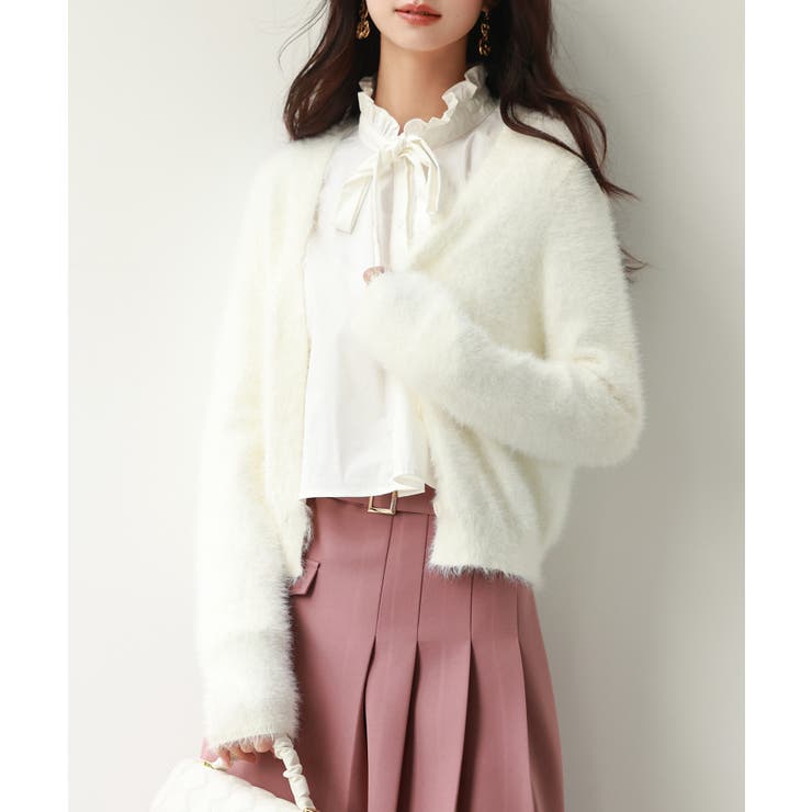 柔らかいシャギーニットカーディガン | SAISON DE PAPILLON  | 詳細画像14 