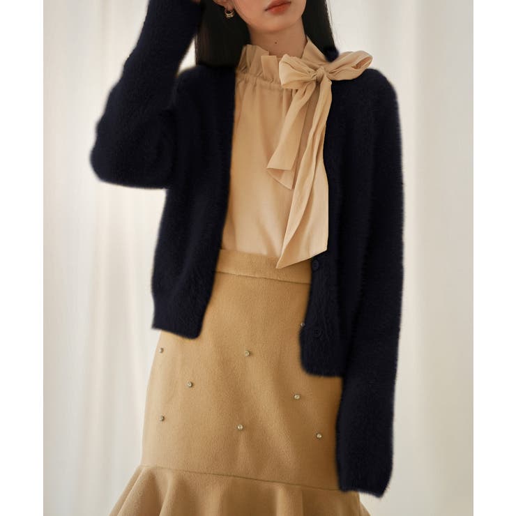 柔らかいシャギーニットカーディガン | SAISON DE PAPILLON  | 詳細画像3 