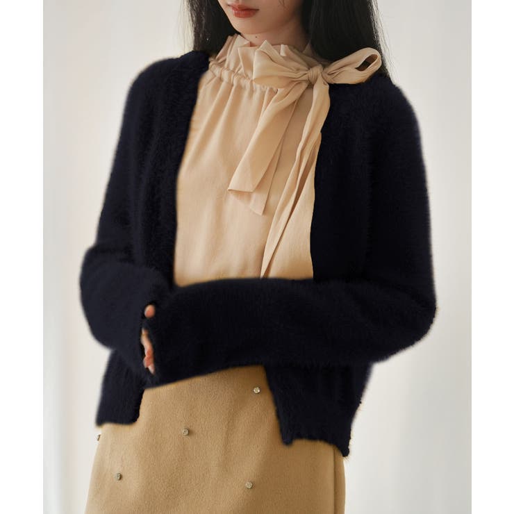 柔らかいシャギーニットカーディガン | SAISON DE PAPILLON  | 詳細画像4 