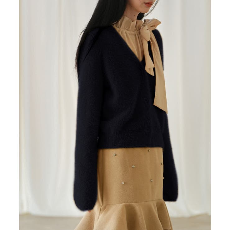 柔らかいシャギーニットカーディガン | SAISON DE PAPILLON  | 詳細画像6 