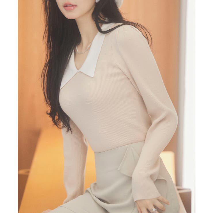 トレンドの襟付きリブニット | SAISON DE PAPILLON  | 詳細画像31 