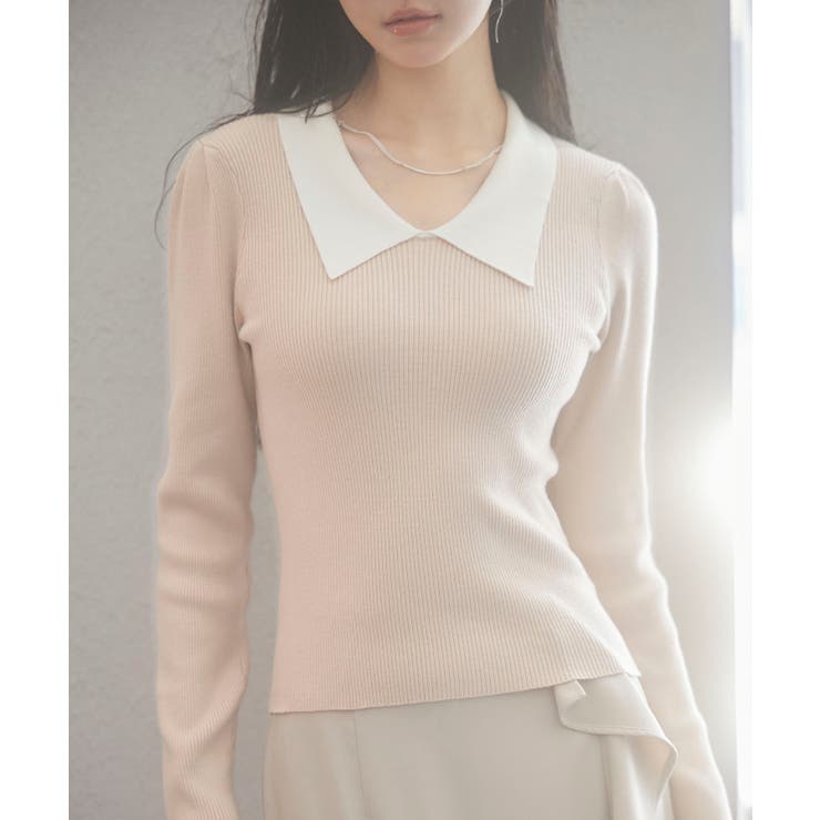 トレンドの襟付きリブニット | SAISON DE PAPILLON  | 詳細画像23 